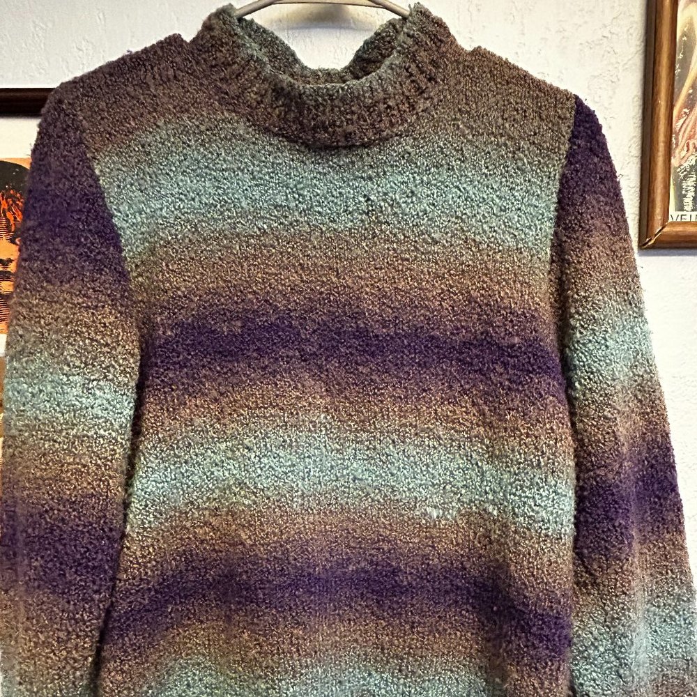 Hand-Knit Multicolor Sweater (M)